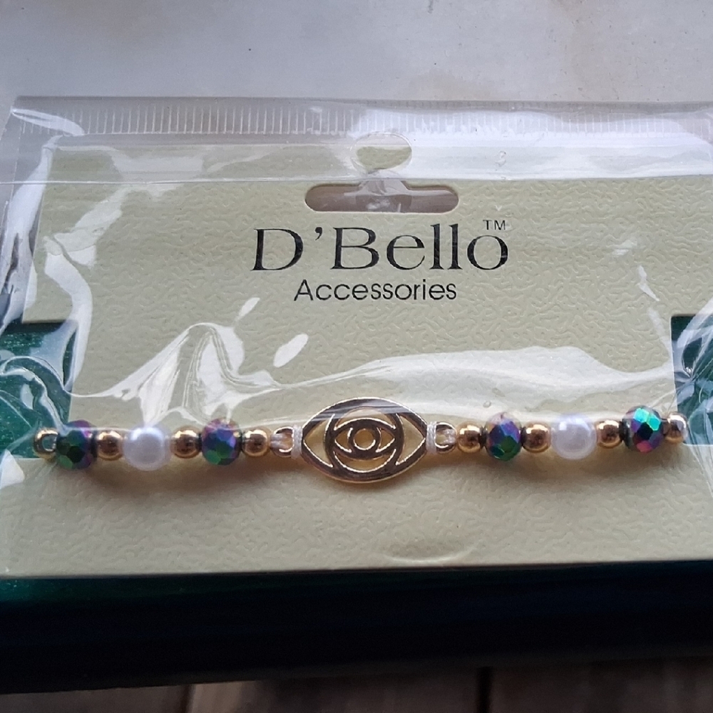 Gold and Multicolor Beaded Bracelet